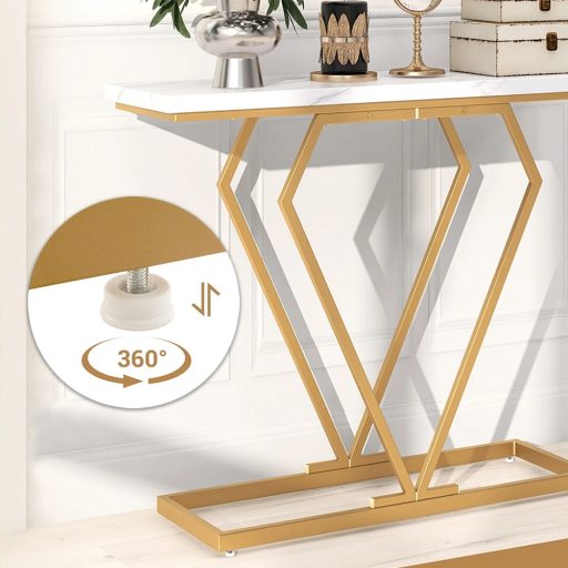 Diamantový stolík s doskou z umelého mramoru