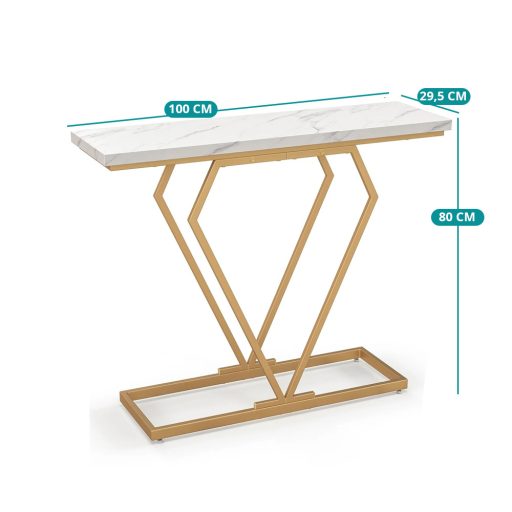 Diamantový stolík s doskou z umelého mramoru