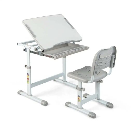 Detský písací stôl s nastaviteľnou stoličkou na výšku