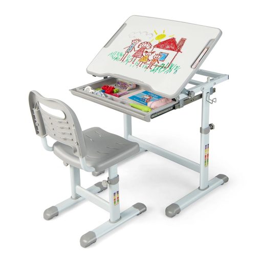 Detský písací stôl s nastaviteľnou stoličkou na výšku