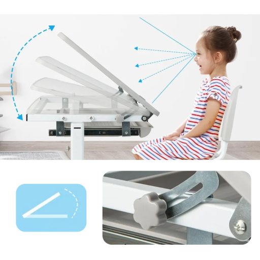 Detský písací stôl s nastaviteľnou stoličkou na výšku