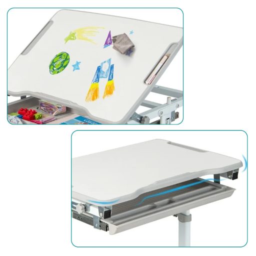 Detský písací stôl s nastaviteľnou stoličkou na výšku