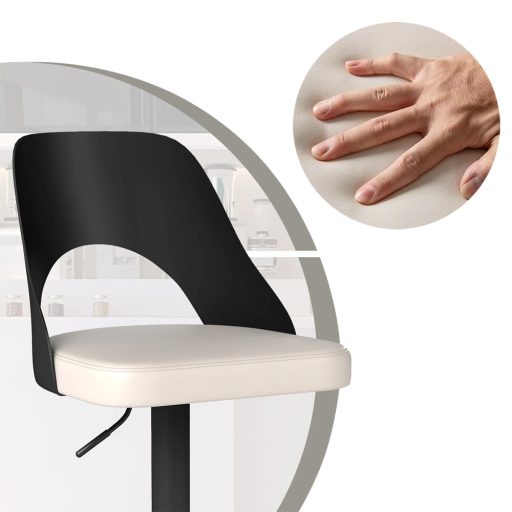 Moderný barový stoličky 2 ks, čierno-biele