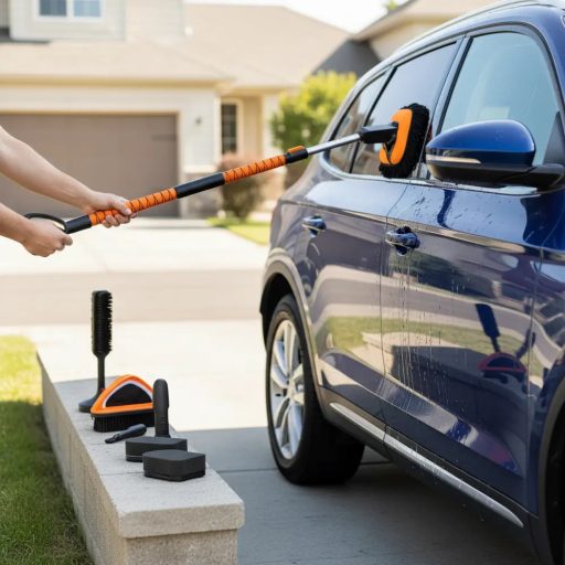 Súprava teleskopických kief na čistenie auta