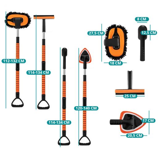 Súprava teleskopických kief na čistenie auta