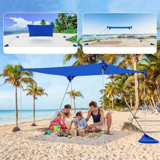 Prenosná slnečná ochrana so 4 pieskovými vakmi 2,3x2x2 m UV50+