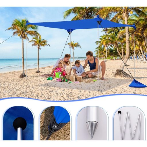 Prenosná slnečná ochrana so 4 pieskovými vakmi 2,3x2x2 m UV50+