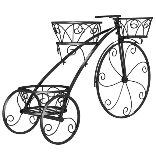 Kovový kvetináč v tvare bicykla