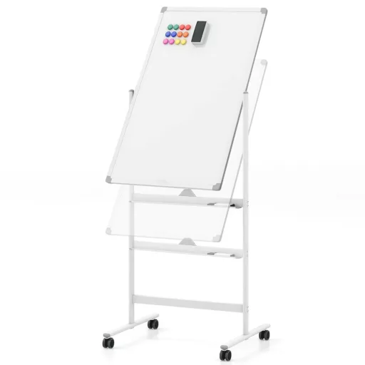 Flip Chart Biela Tabuľa s Príslušenstvom, 60 x 90 cm
