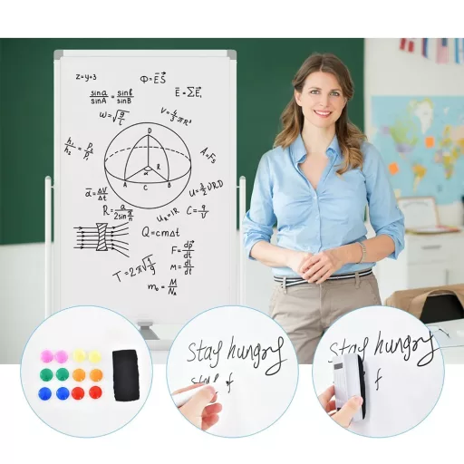 Flip Chart Biela Tabuľa s Príslušenstvom, 60 x 90 cm