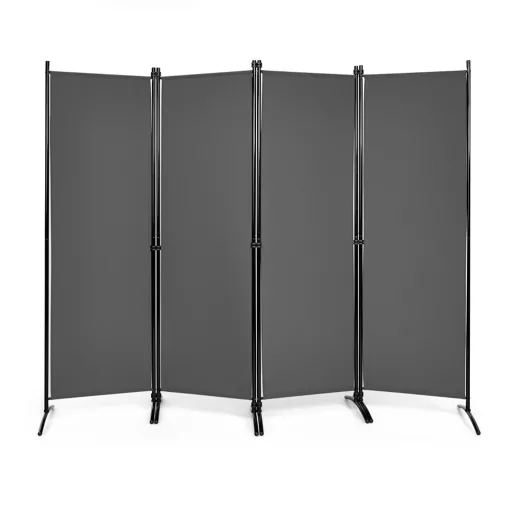 4-panelový paraván 173cm šedý