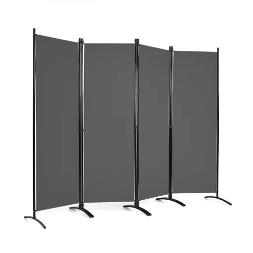 4-panelový paraván 173cm šedý