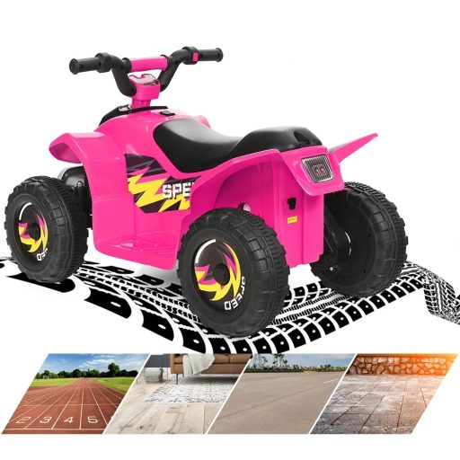 Detský štvorkolový elektrický vozík na batérie, ružový