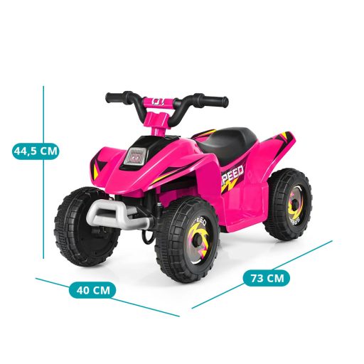 Detský štvorkolový elektrický vozík na batérie, ružový