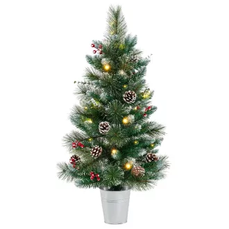   Ozdobený umelý vianočný stromček s 20 teplými LED svetlami, 90 cm