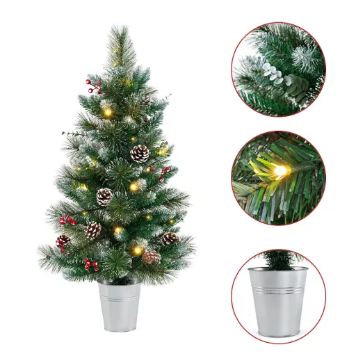 Ozdobený umelý vianočný stromček s 20 teplými LED svetlami, 90 cm