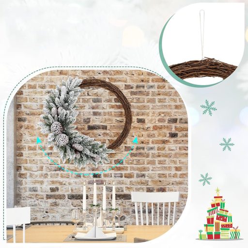 Snehová zimná vence s teplými LED svetlami