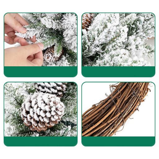 Snehová zimná vence s teplými LED svetlami