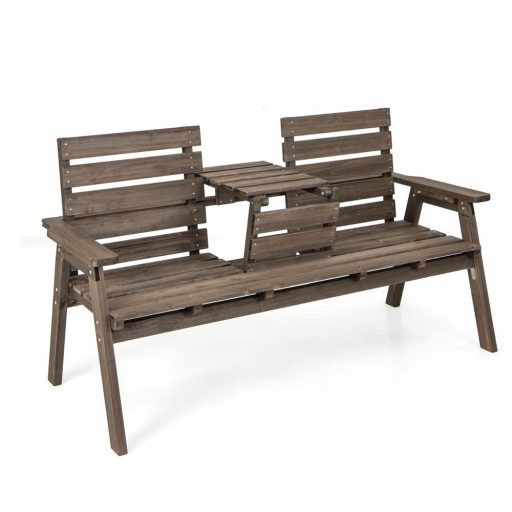 Záhradná lavica so skladacím stolíkom v strede