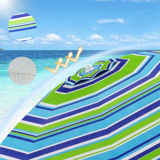 Naklápací plážový slnečník 198 cm modrý