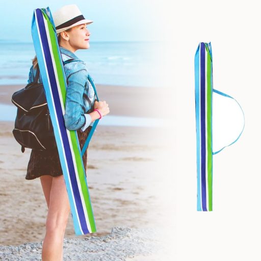 Naklápací plážový slnečník 198 cm modrý