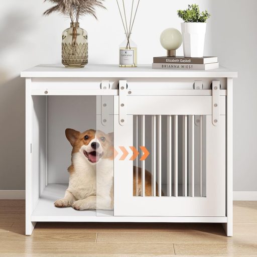 Moderná vnútorná psia búda, biela