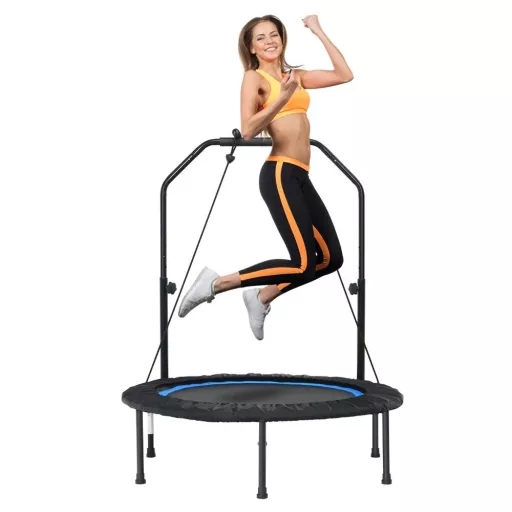 Fitness trampolína s madlom
