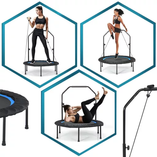 Fitness trampolína s madlom
