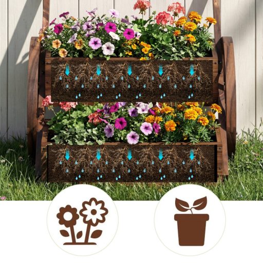 Záhradný stojan na kvety s vozíkom