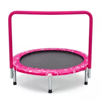 Skladací detský trampolín s madlom, ružový