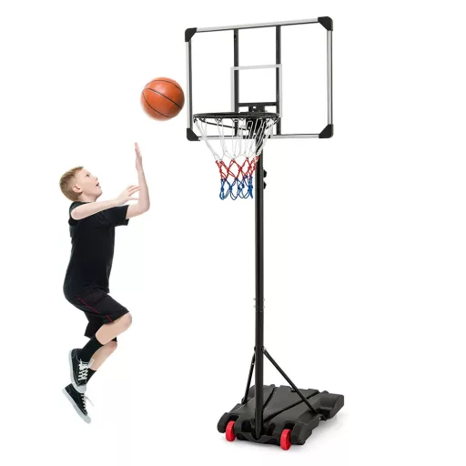 Nastaviteľný basketbalový kôš, priehľadný