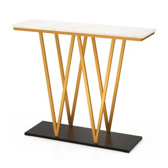 Dekoratív stôl s mramorovou doskou 100 x 30 x 79 cm