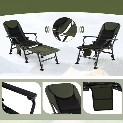 Veľká rybárska stolička s opierkou na nohy