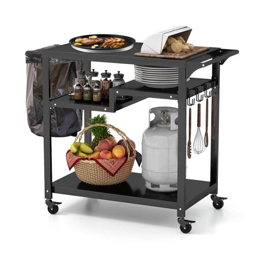 Pojazdný trojposchodový grilovací vozík