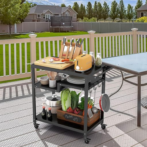 Pojazdný trojposchodový grilovací vozík