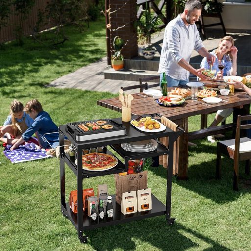 Pojazdný trojposchodový grilovací vozík