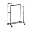 Dvojitý pojazdný stojan na oblečenie, čierny