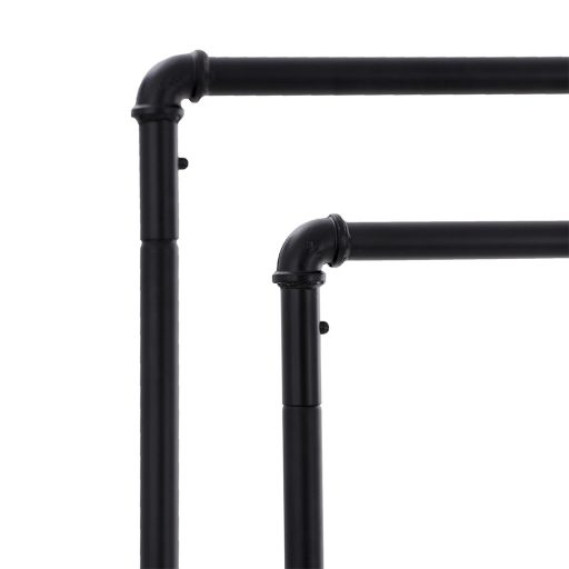 Dvojitý pojazdný stojan na oblečenie, čierny