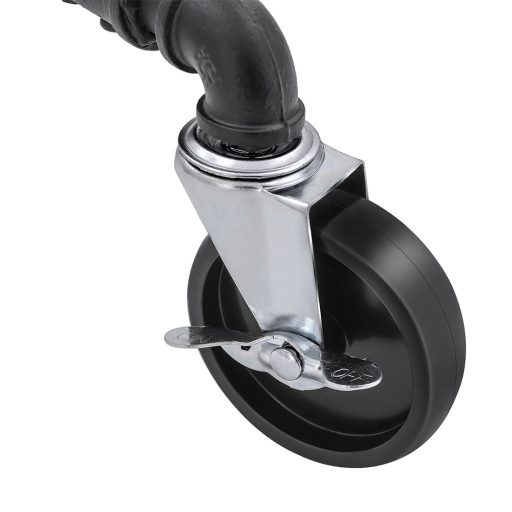 Dvojitý pojazdný stojan na oblečenie, čierny