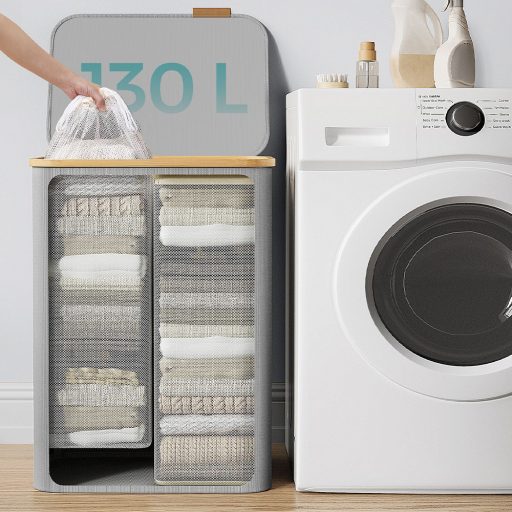 Plastový kôš na bielizeň, sivý