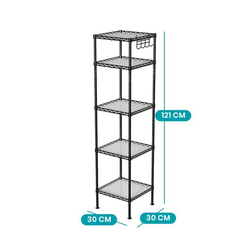 5-poschodový kúpeľňový stojan 30x30x121cm