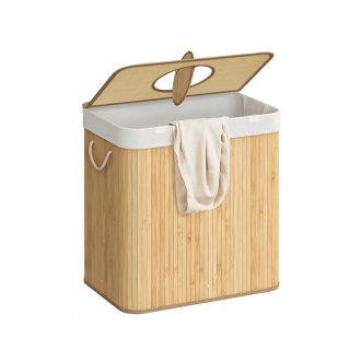 Bambusový kôš na bielizeň s vyberateľnou sieťkou