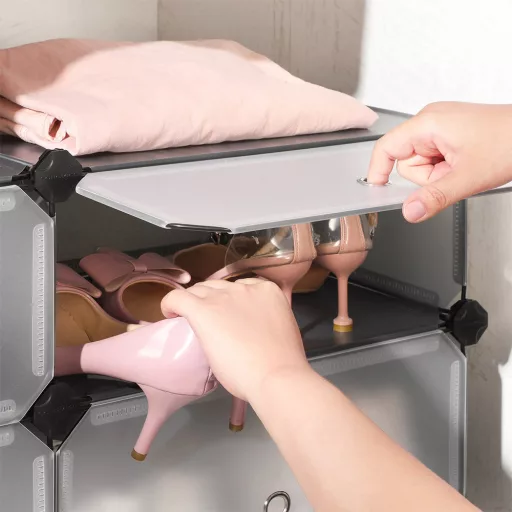 Plastový úložný kabinet, šedý