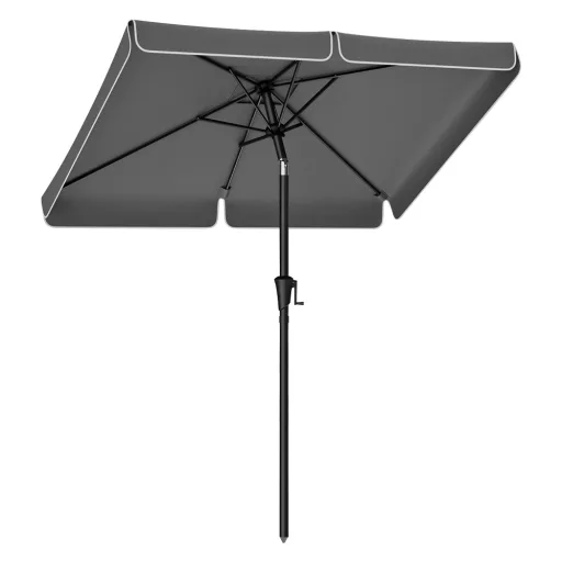 Nastaviteľný slnečník, 2x1.5m Šedý