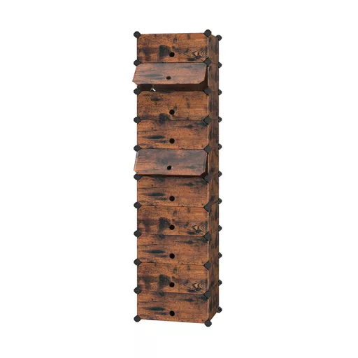 Plastový úložný kabinet, rustikálna hnedá