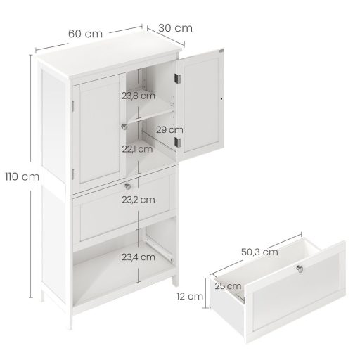 Skrinka s 2 dverami a 2 zásuvkami 60x30x110 cm