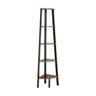 Rohová polica, čierna 37,2x37,2x159cm