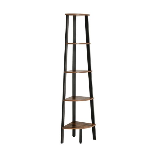 Rohová polica, čierna 37,2x37,2x159 cm