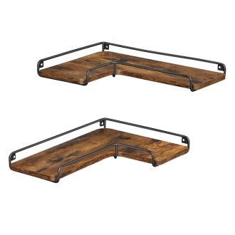 Súprava rohových políc v tvare L, 2 kusy