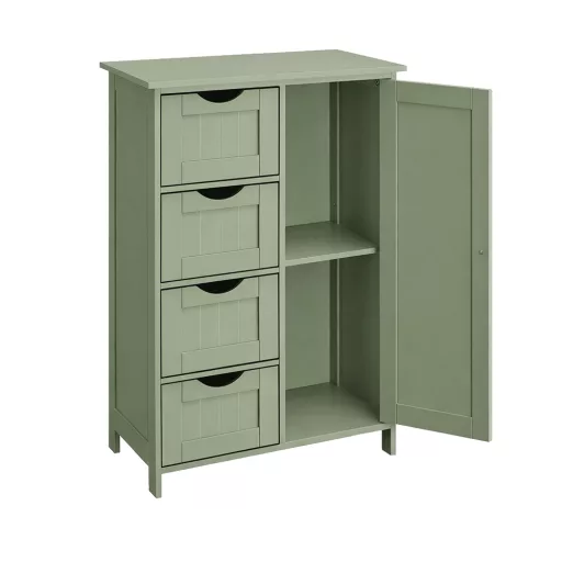 Strednezelená komoda s 4 zásuvkami 55x30x82.2cm